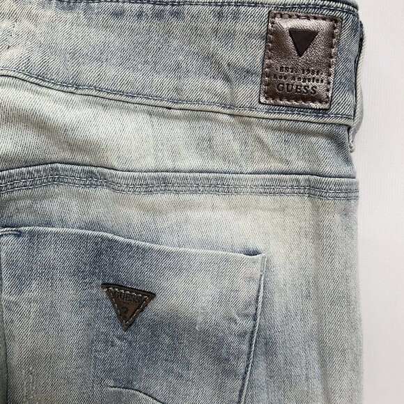 Guess Women’s Moto Zip Skinny Jeans In Light Wash Size 27 - Picture 13 of 13